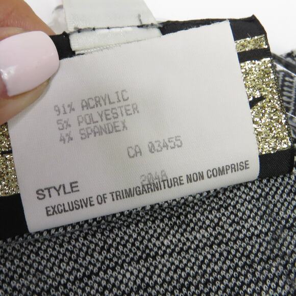 Farouche Black & Gray Houndstooth Plaid Vintage Blazer Retro Size Large - Picture 6 of 6